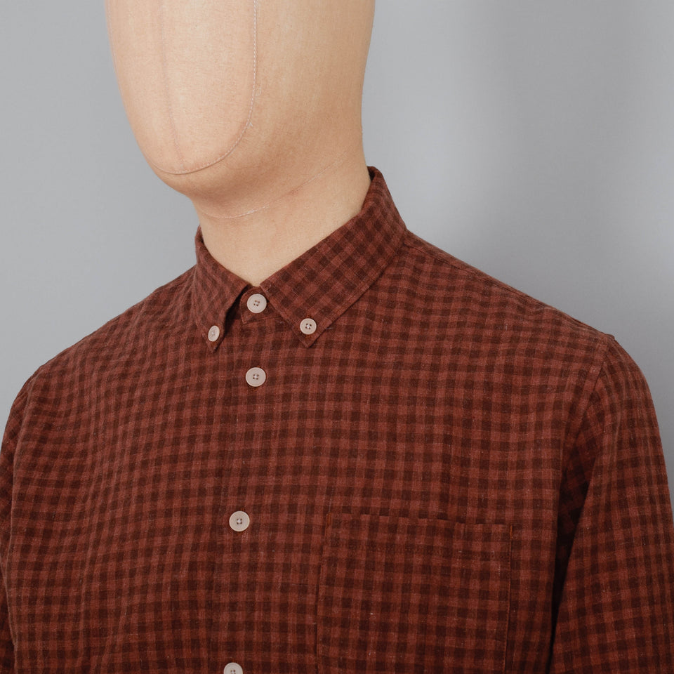 Folk Relaxed Fit Shirt - Rust Gingham