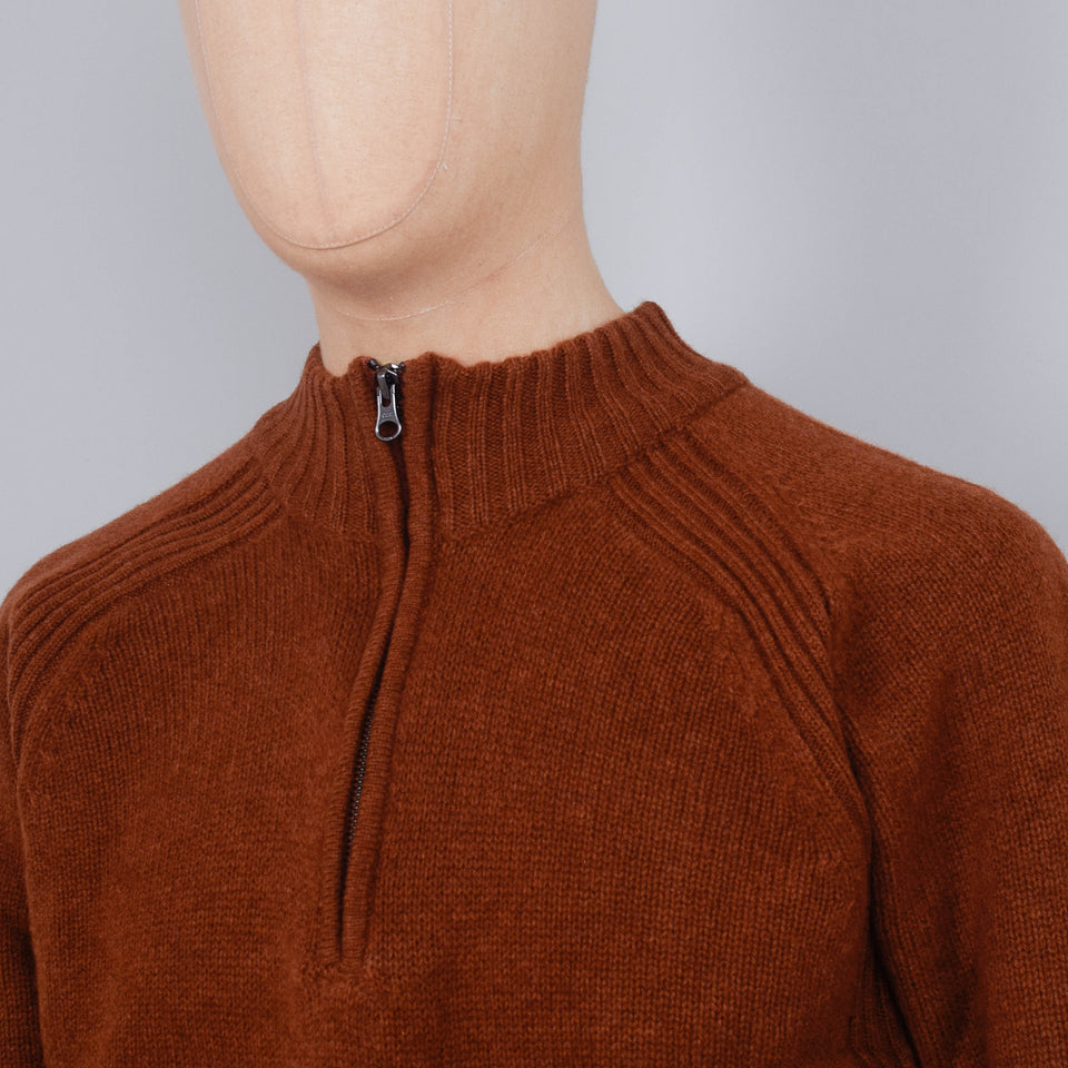 Pittari Jed 1/4 Zip Lambswool - Chestnut