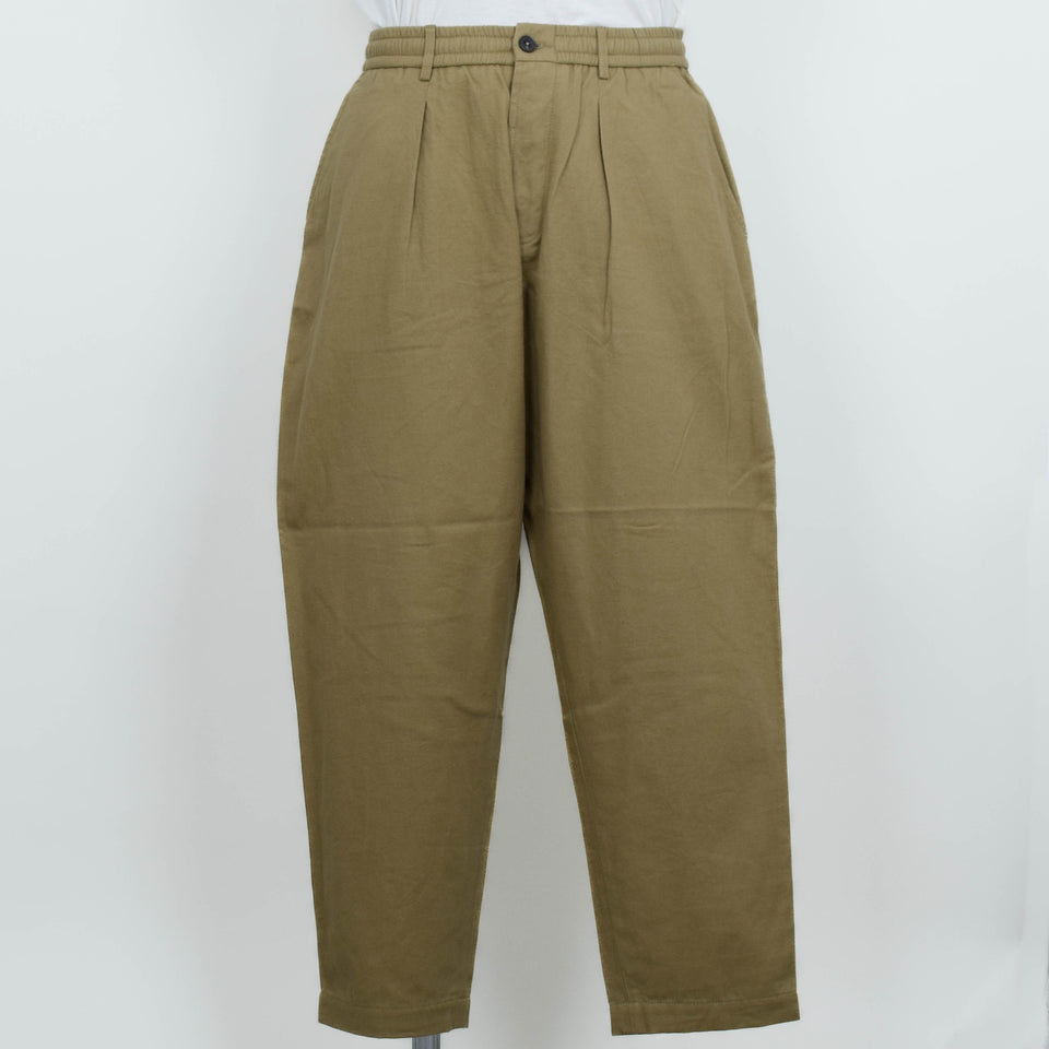 Universal Works Pleated Track Pant Brushed Moleskin - Sand