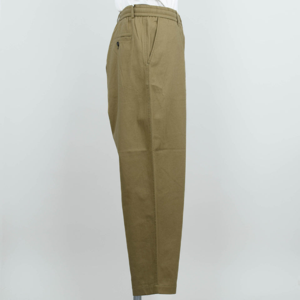 Universal Works Pleated Track Pant Brushed Moleskin - Sand