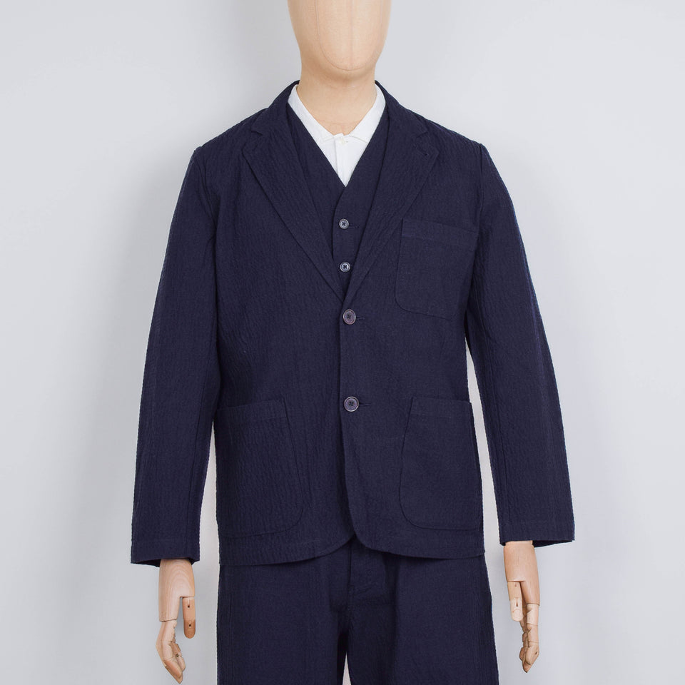 Universal Works Two Button Jacket Ospina Cotton - Dark Navy