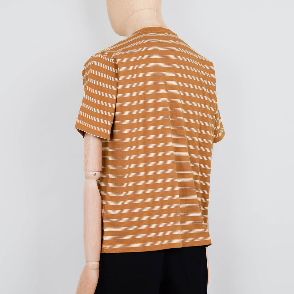 Beams Plus Pocket Tee - Pin Stripe Light Brown