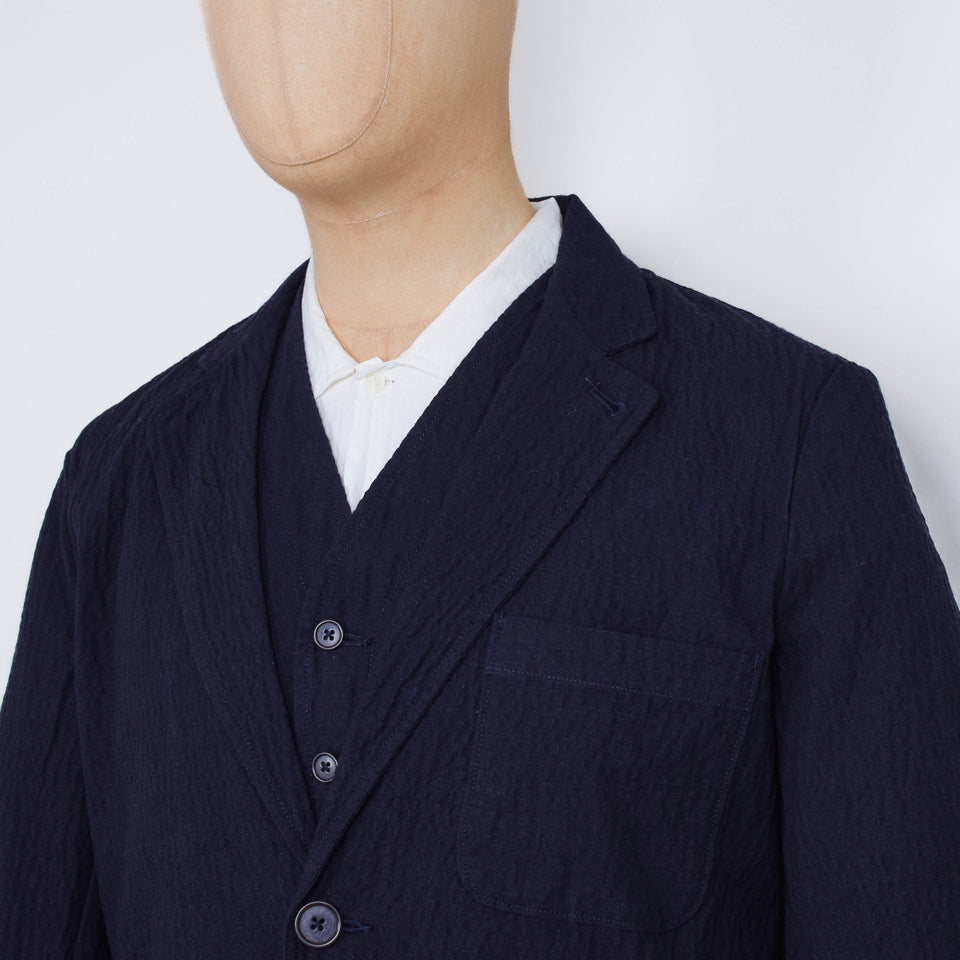 Universal Works Two Button Jacket Ospina Cotton - Dark Navy