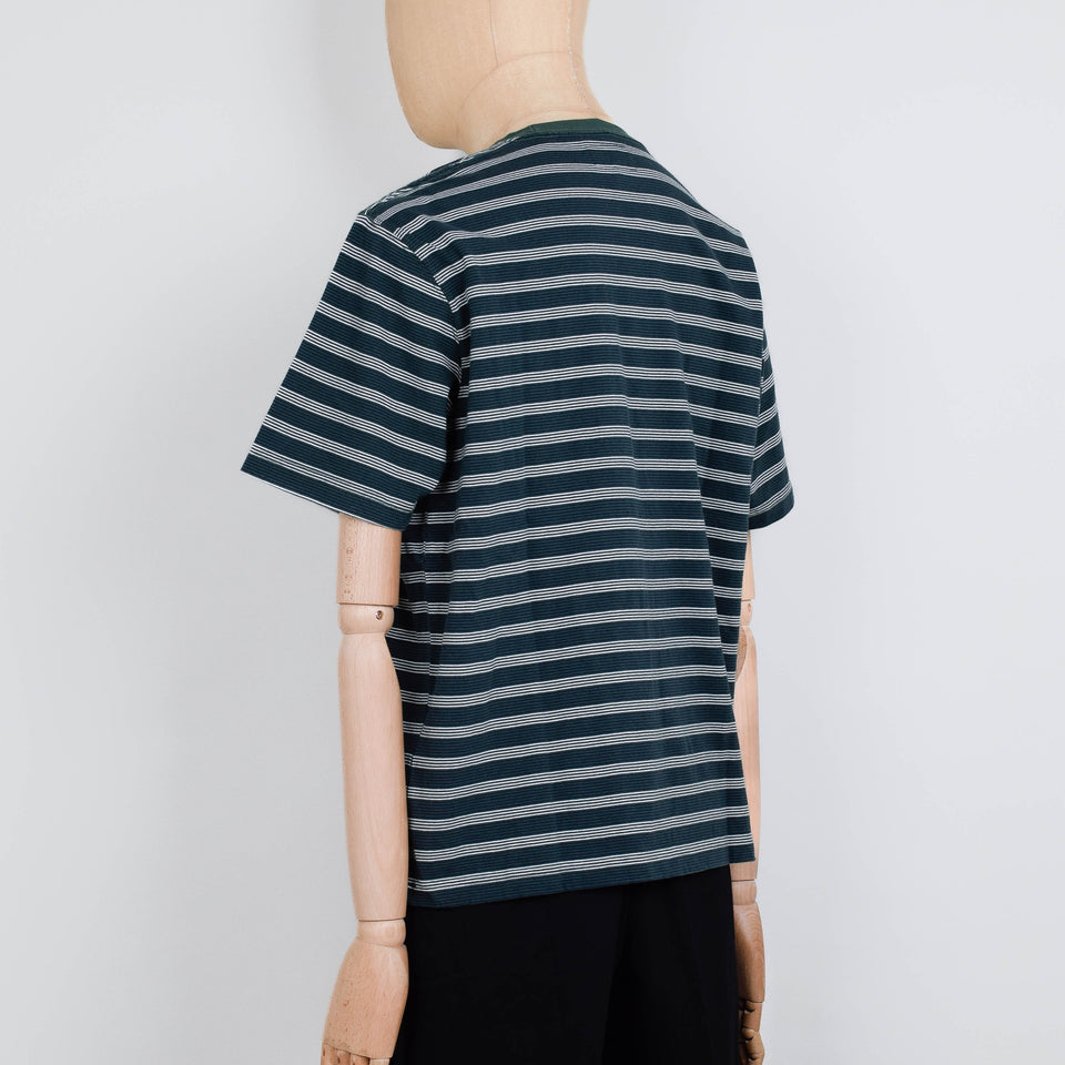 Beams Plus Pocket Tee - Pin Stripe Green