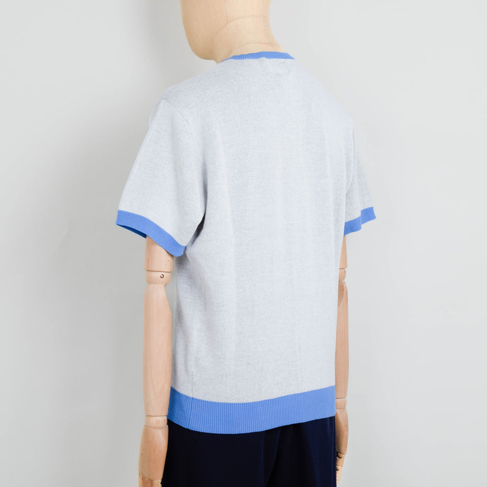 Beams Plus Knit Tee Jacquard - Fishing