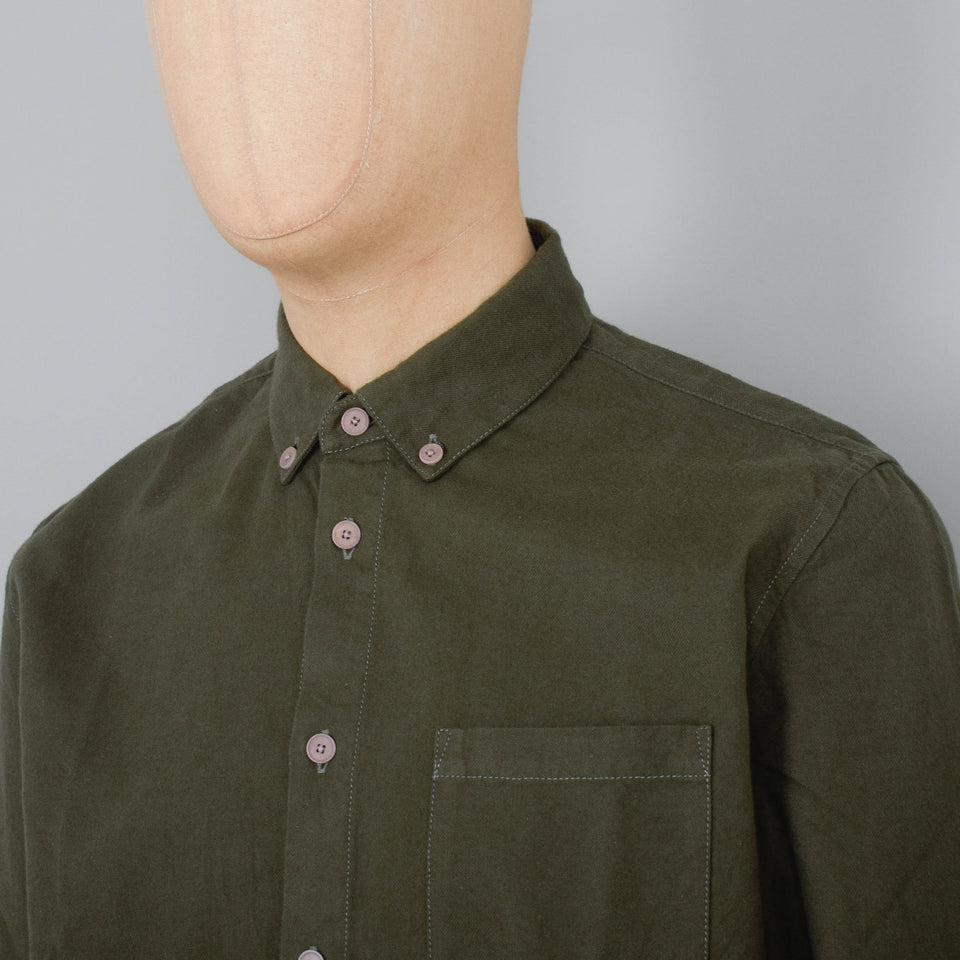 Folk Relaxed Fit Shirt - Dark Sage Flannel