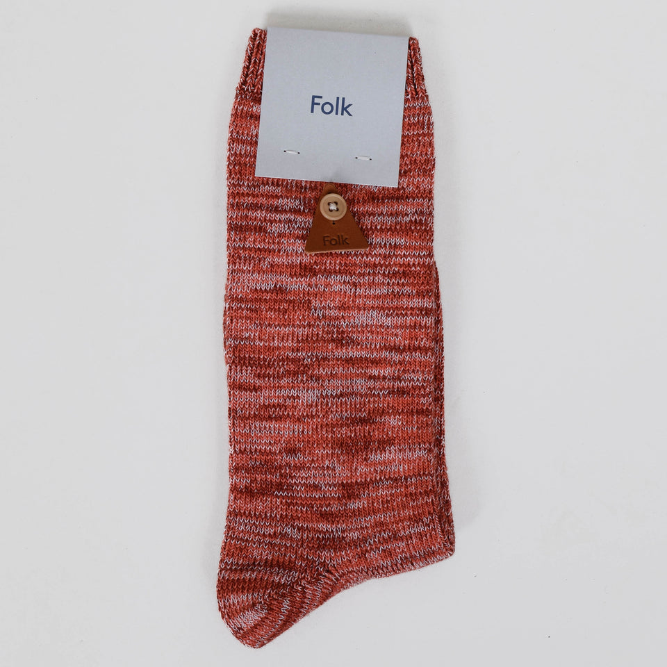 Folk Melange Socks - Red Oxide Mix