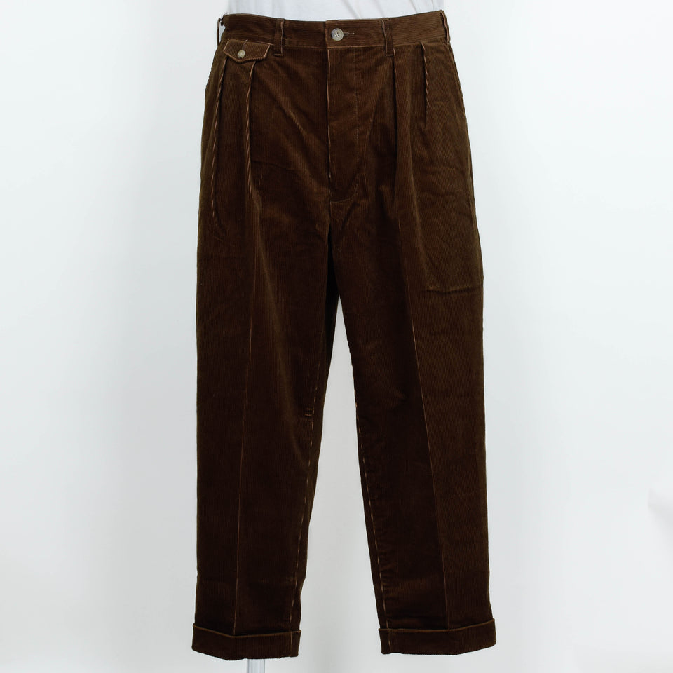 Beams Plus 2 Pleats Corduroy - Golden Brown