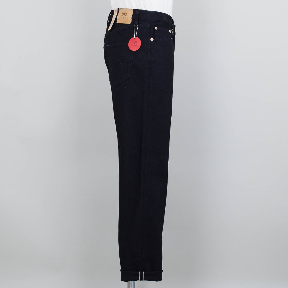 EDWIN Slim Tapered Jeans - Kaihara Black x Black Stretch Denim