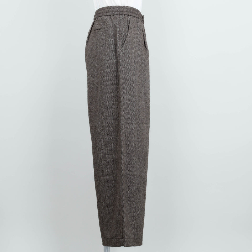 Universal Works Gillespie Pant Wool Herringbone - Brown