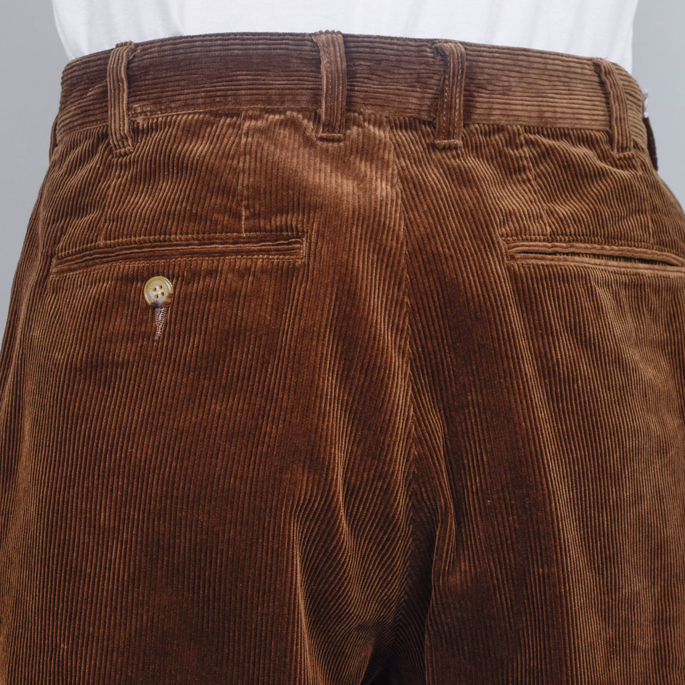 Beams Plus 2 Pleats Corduroy - Golden Brown