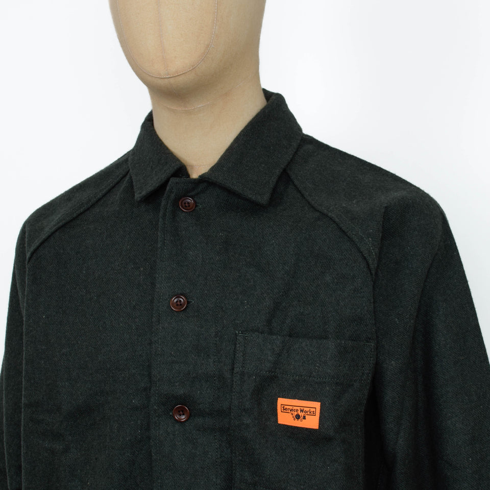 Service Works Flannel FOH Overshirt - Forest
