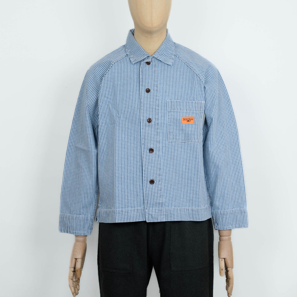 Service Works House Gingham FOH Overshirt - Blue
