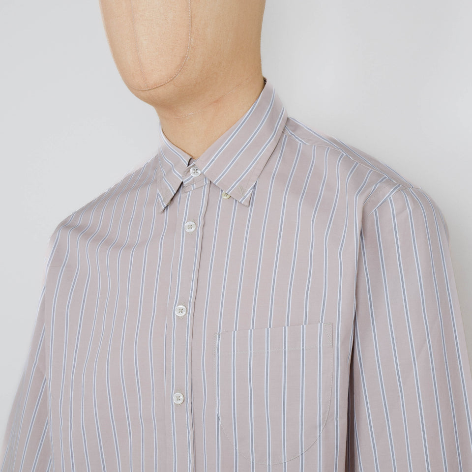 Universal Works Lazy Day Shirt Urban Stripe - Sand