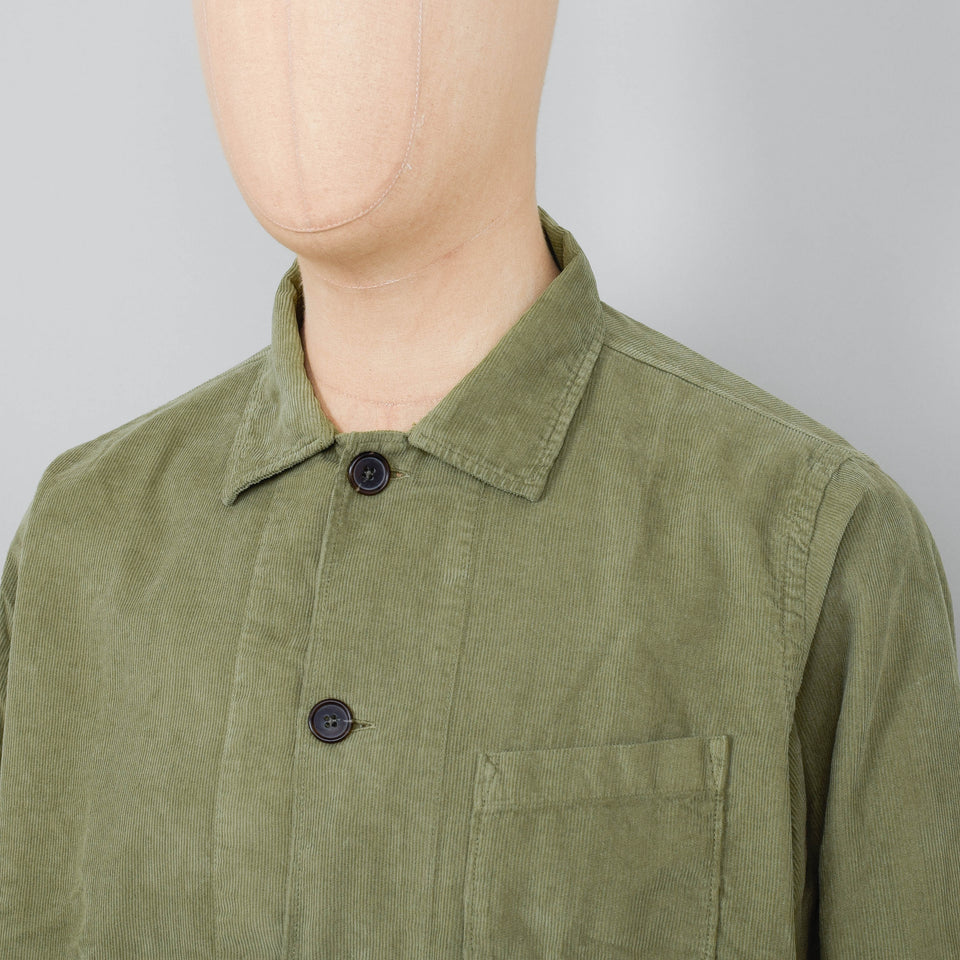 Universal Works Bakers Overshirt Fine Cord - Olive