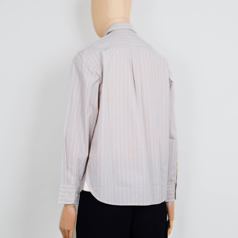 Universal Works Lazy Day Shirt Urban Stripe - Sand