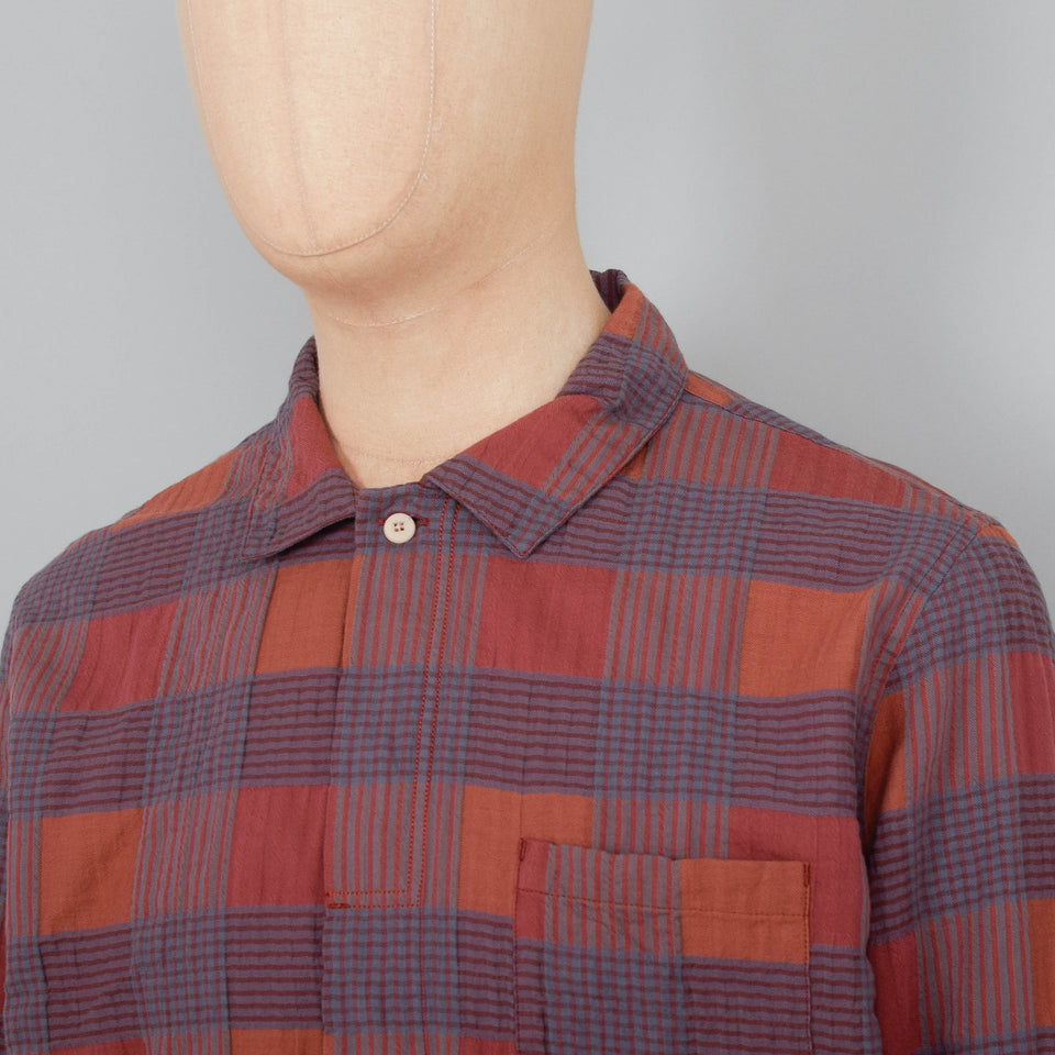 Folk Patch Shirt - Rust Multicheck