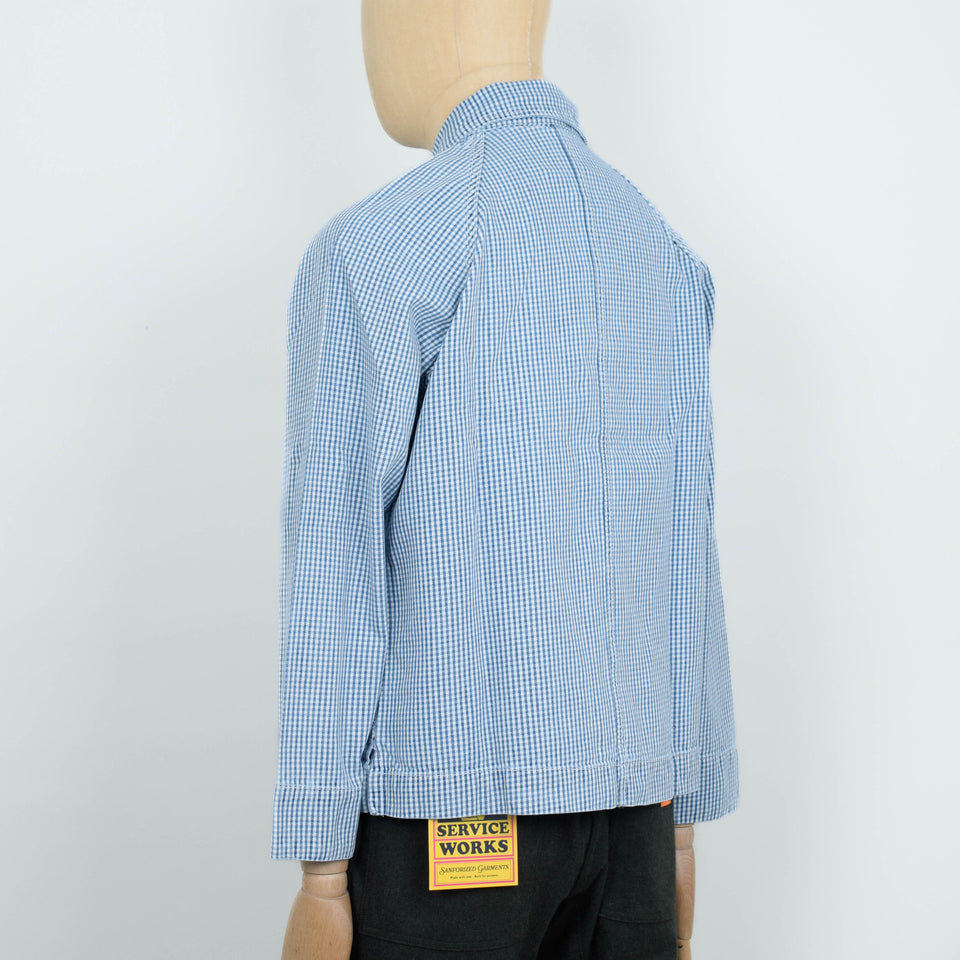 Service Works House Gingham FOH Overshirt - Blue