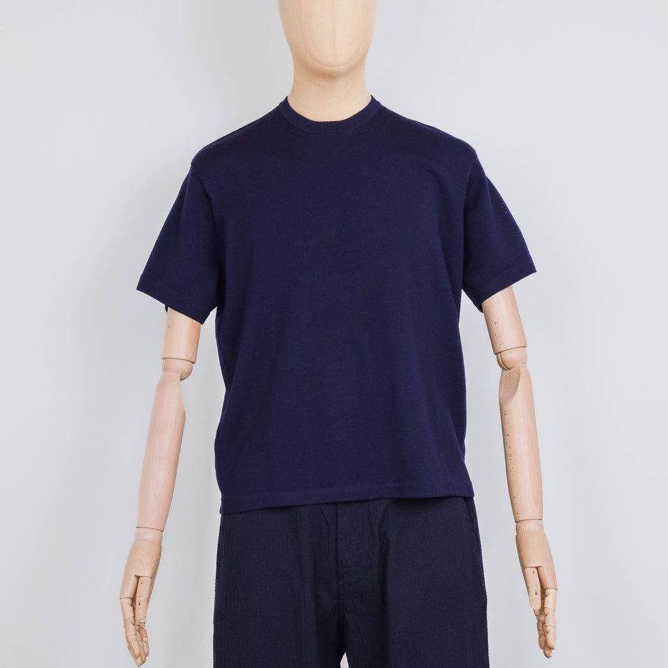 Universal Works Knit Tee Merino Fine Knit - Navy