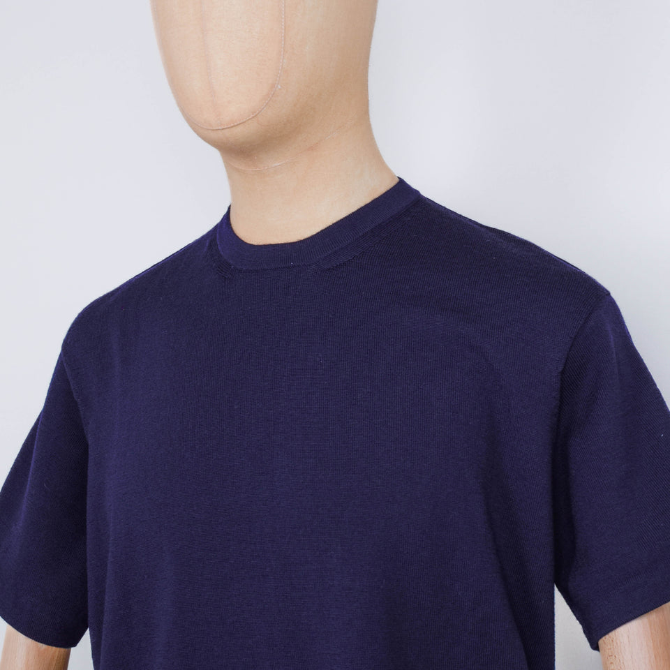 Universal Works Knit Tee Merino Fine Knit - Navy