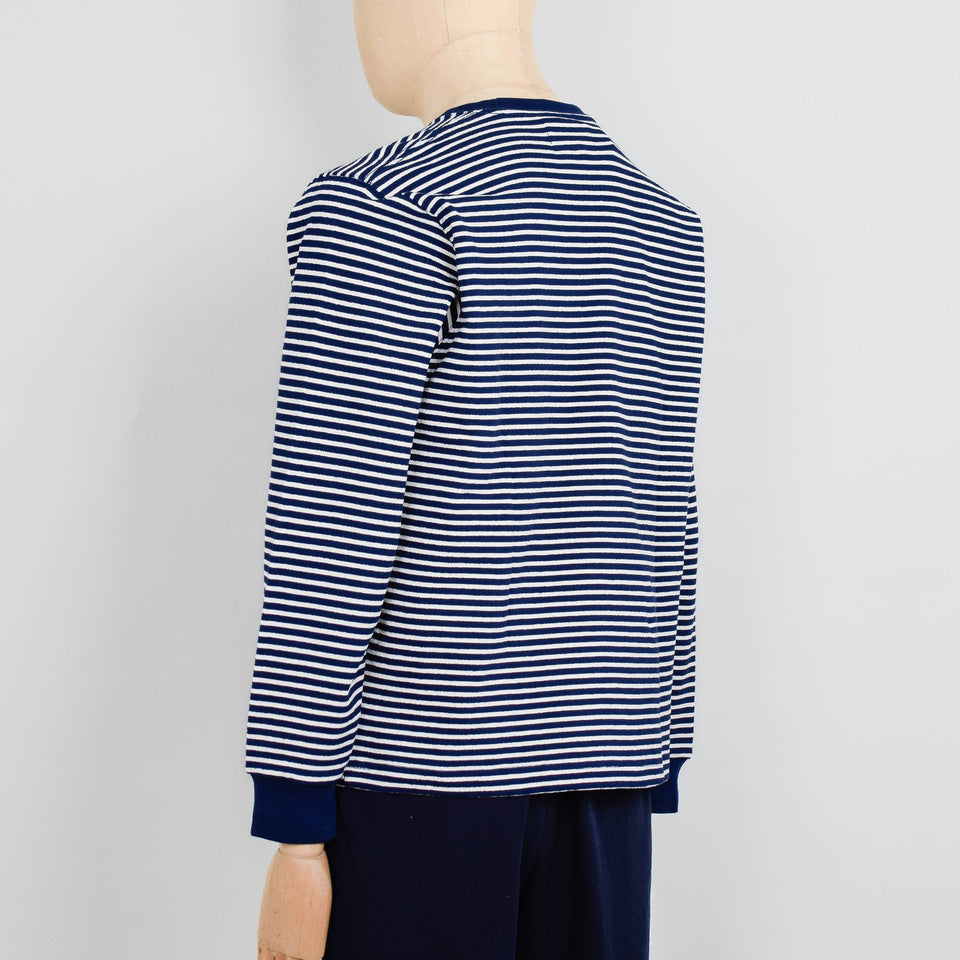 Beams Plus Pocket Tee Inlay Stripe - Navy