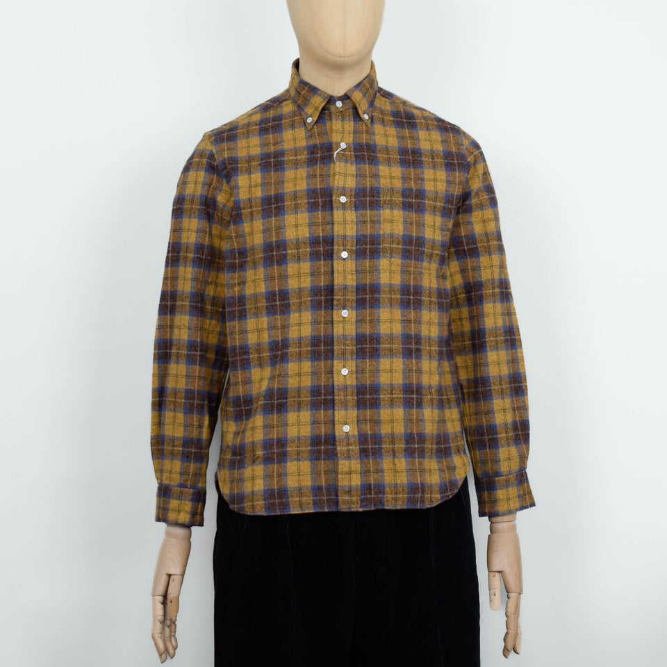 Beams Plus Open B.D. Herringbone Plaid - Mustard