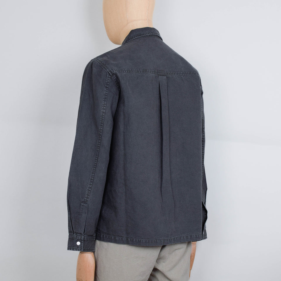 Folk Patch Overshirt - Charcoal, Hemp Canvas