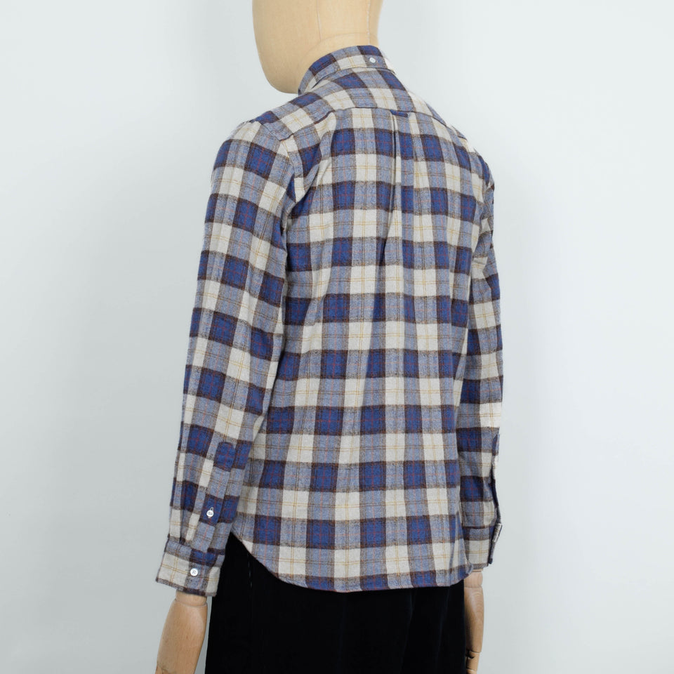 Beams Plus Open B.D. Herringbone Plaid - White