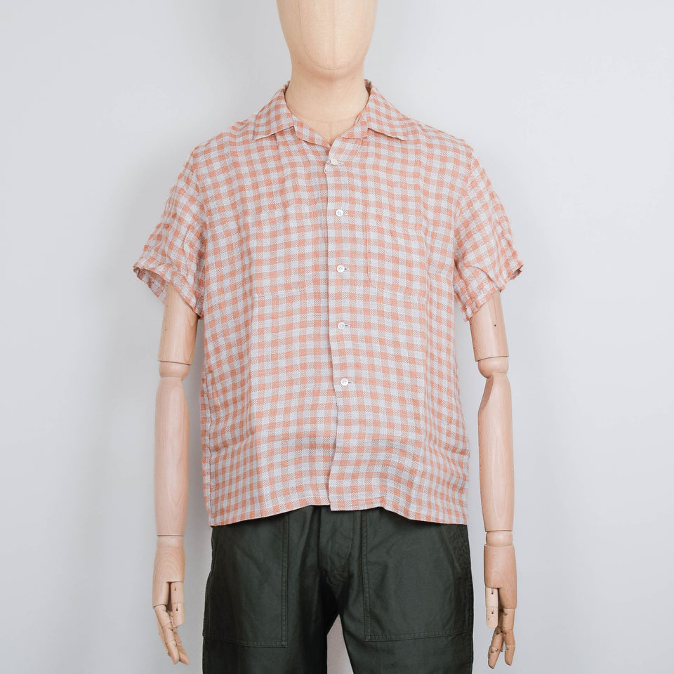 Beams Plus Open Collar - Panama Plaid Linen