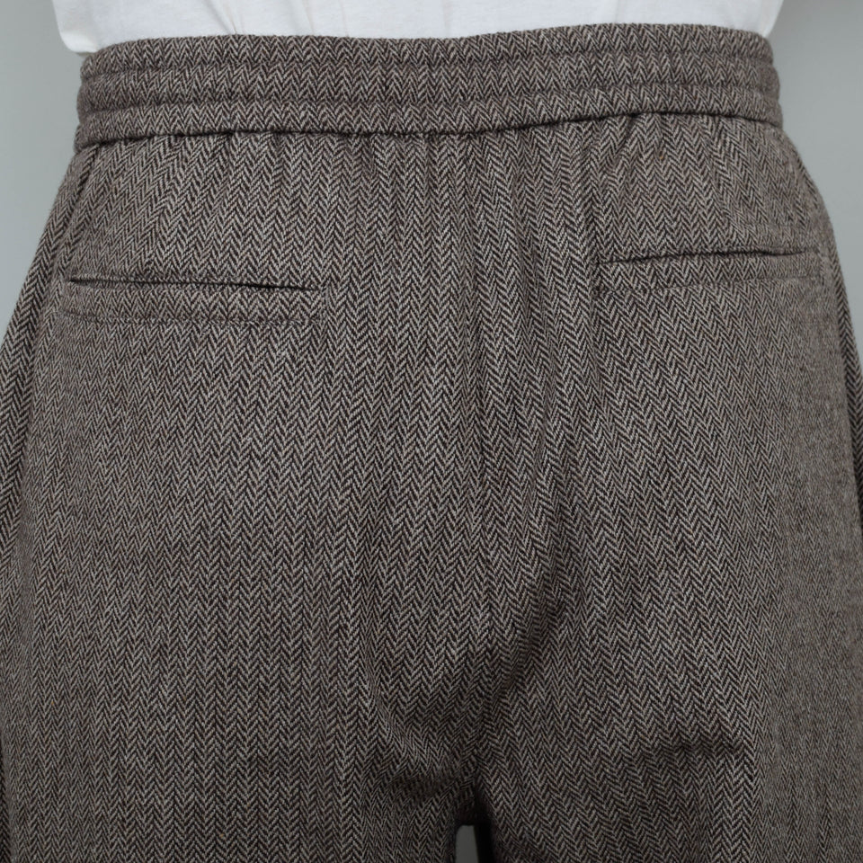 Universal Works Gillespie Pant Wool Herringbone - Brown