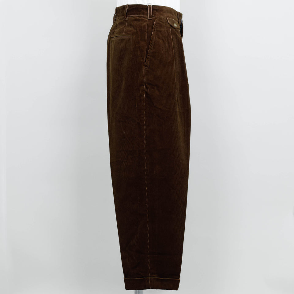 Beams Plus 2 Pleats Corduroy - Golden Brown