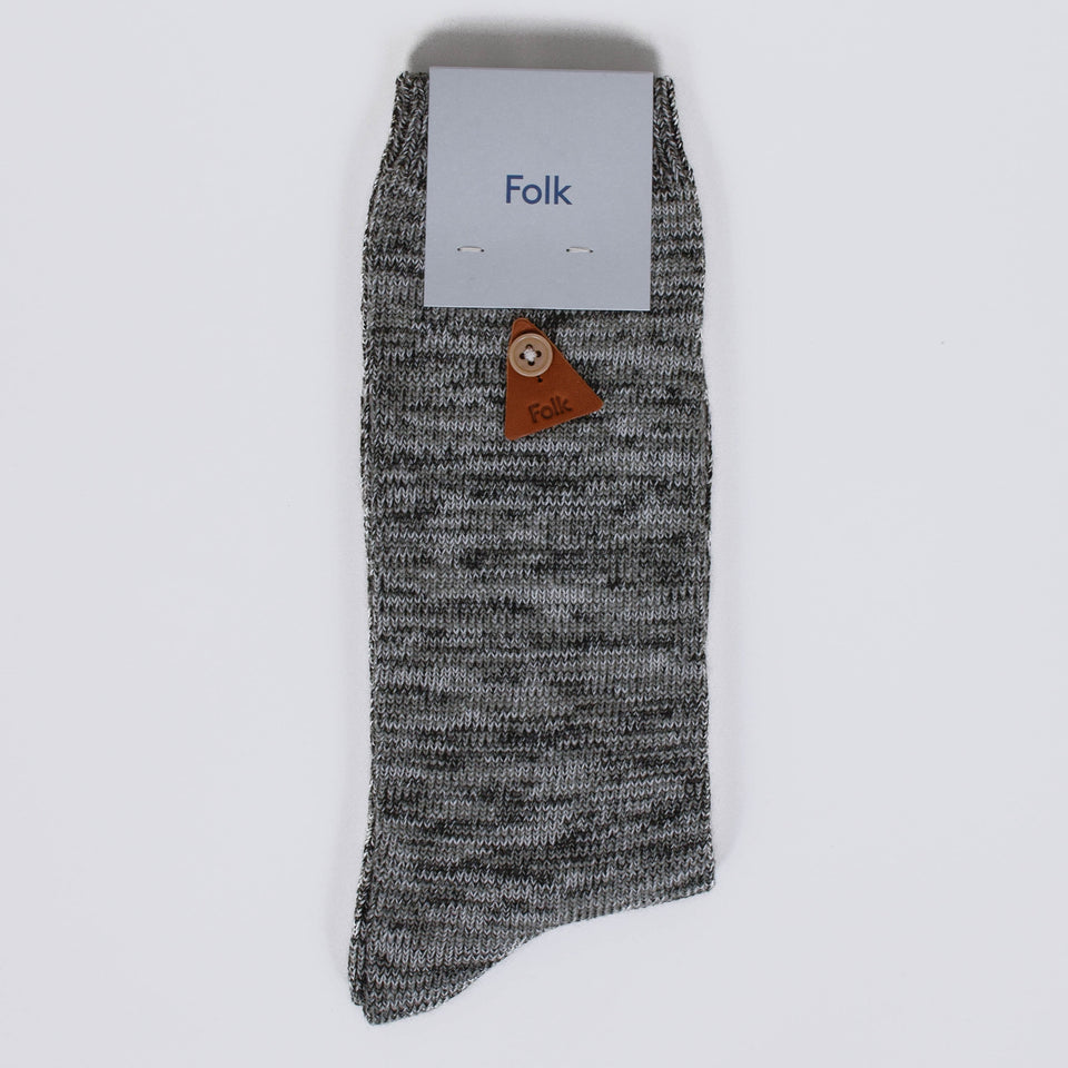 Folk Melange Socks - Sage Mix