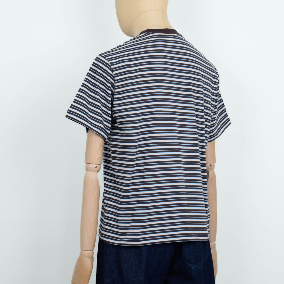 Danton Pocket T-Shirt - Dark Brown / Beige / Sax Multi