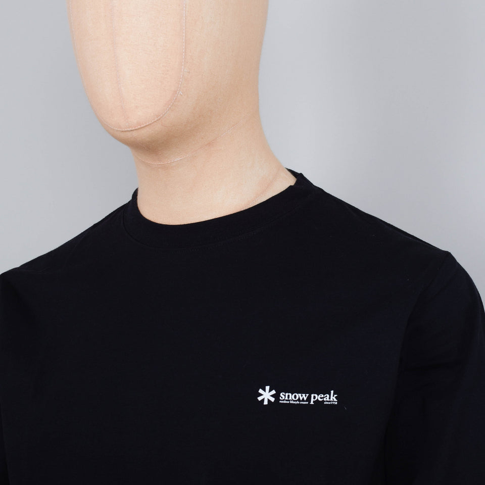 Snow Peak Onepoint Logo Long Sleeve T-Shirt - Black