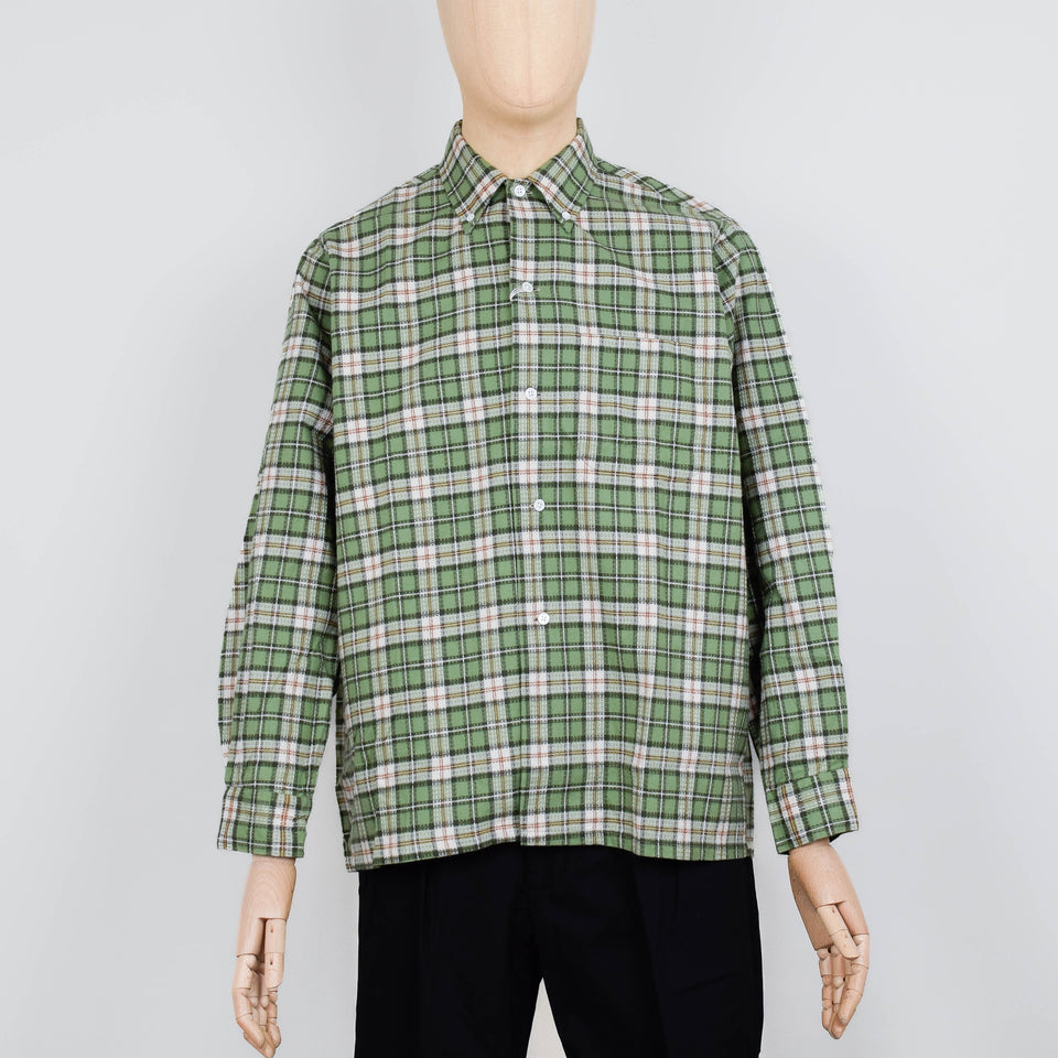 Beams Plus Open B.D. Dobby Plaid -Green