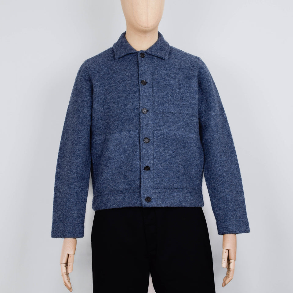 Universal Works Uniform Jacket Wool Fleece - Slate Blue