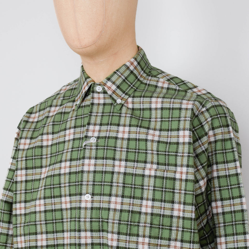 Beams Plus Open B.D. Dobby Plaid -Green