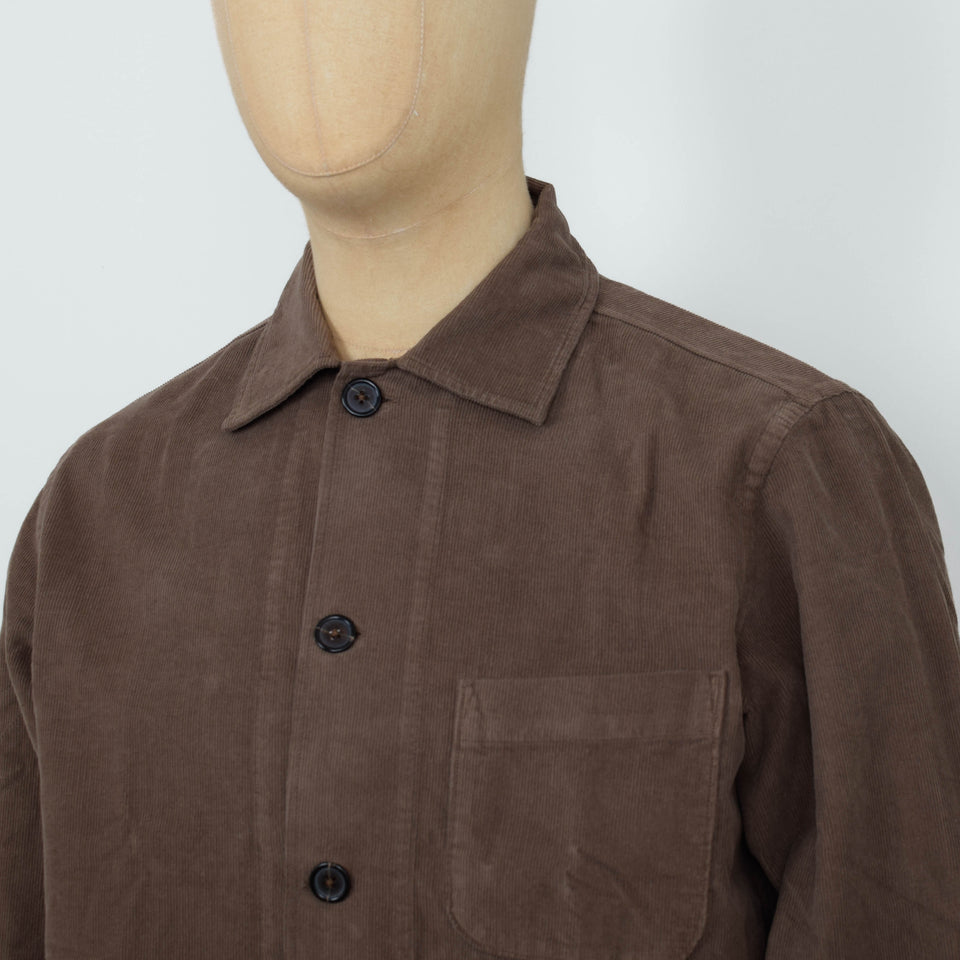 Universal Works Bakers Overshirt Fine Cord - Brown