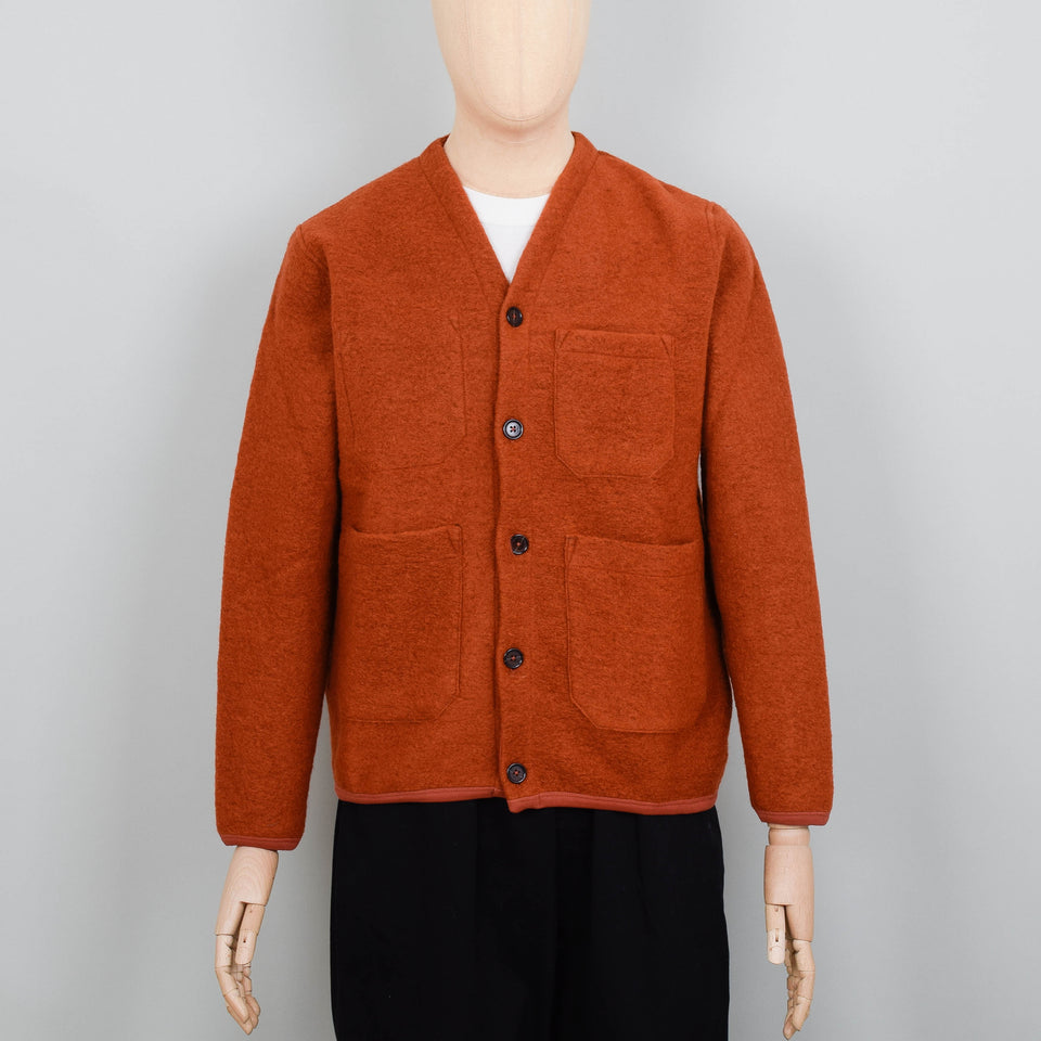 Universal Works Wool Fleece Cardigan - Orange