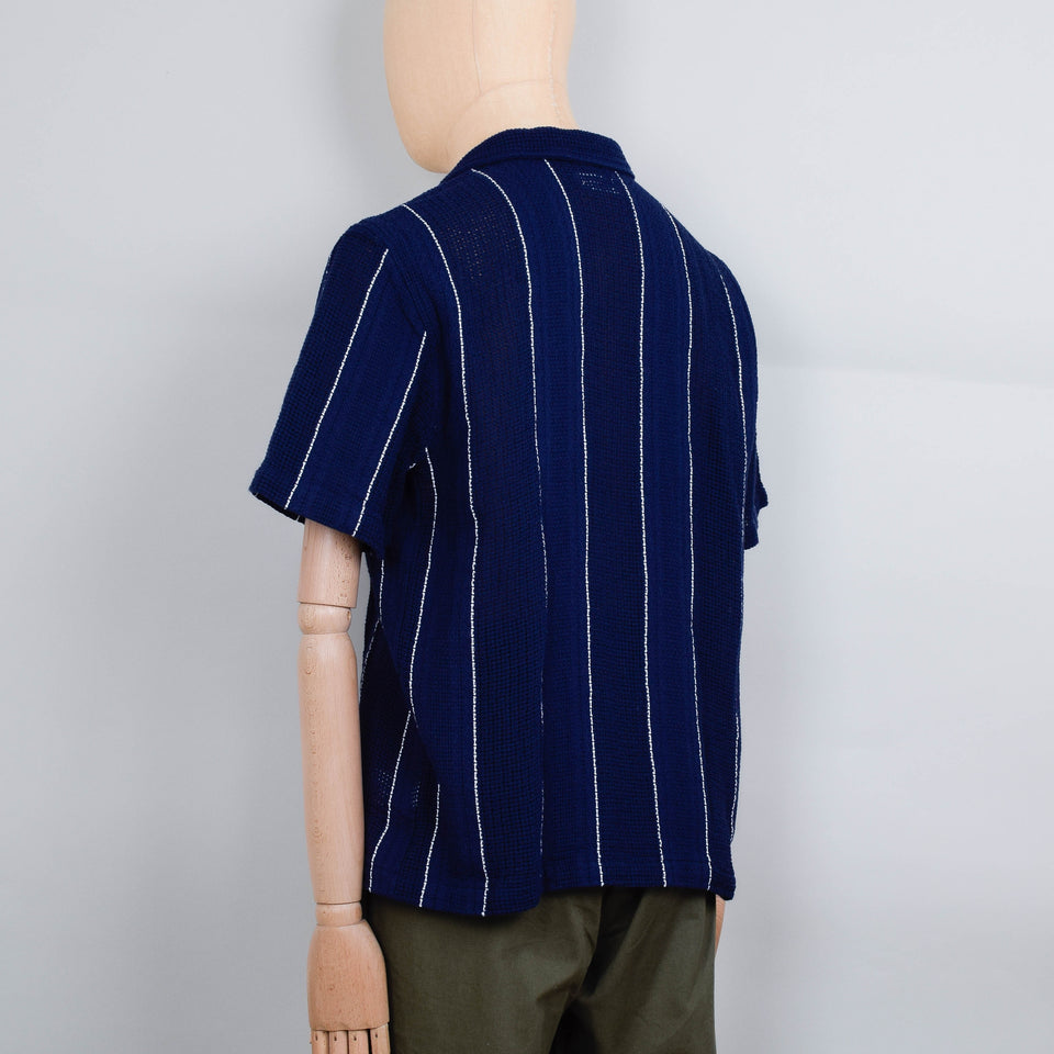 Universal Works Road Shirt Reef Stripe - Navy