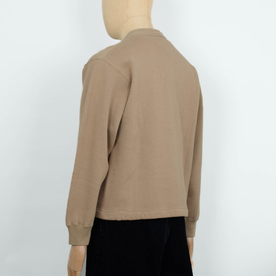 Beams Plus Sweat V Cardigan Raised Back - Khaki