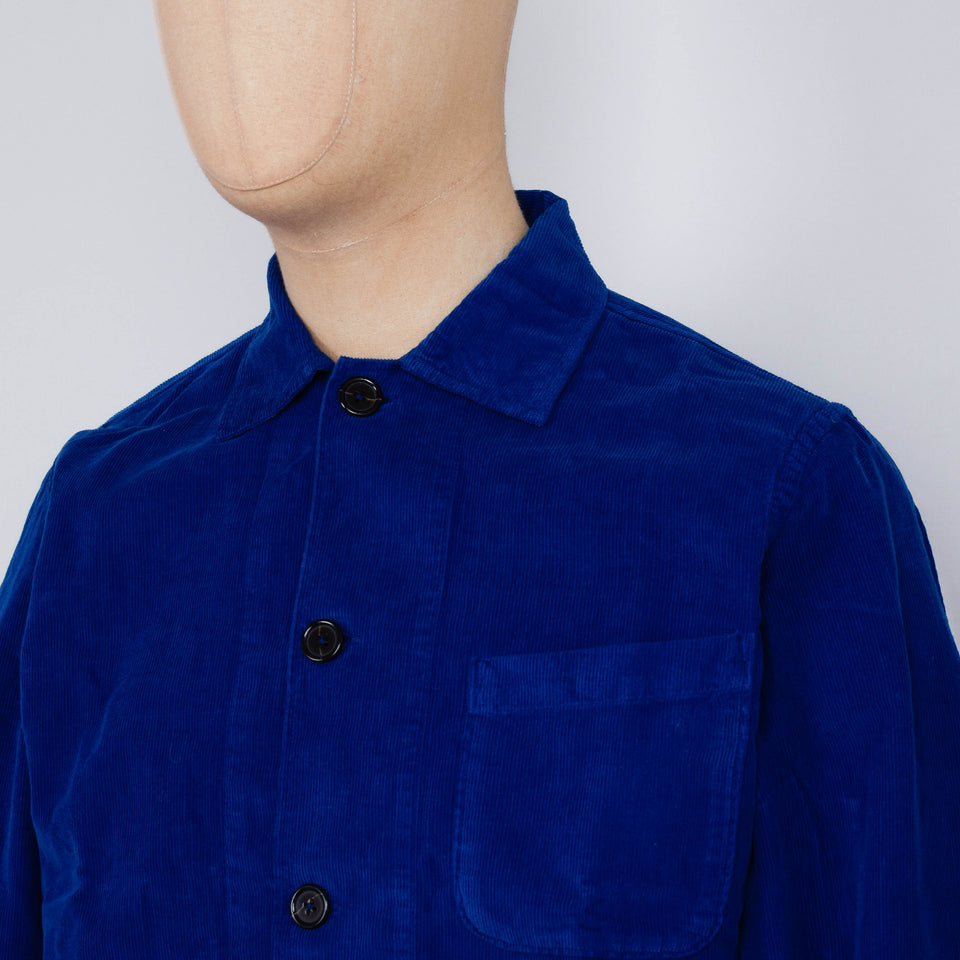 Universal Works Bakers Overshirt Fine Cord - Work Blue
