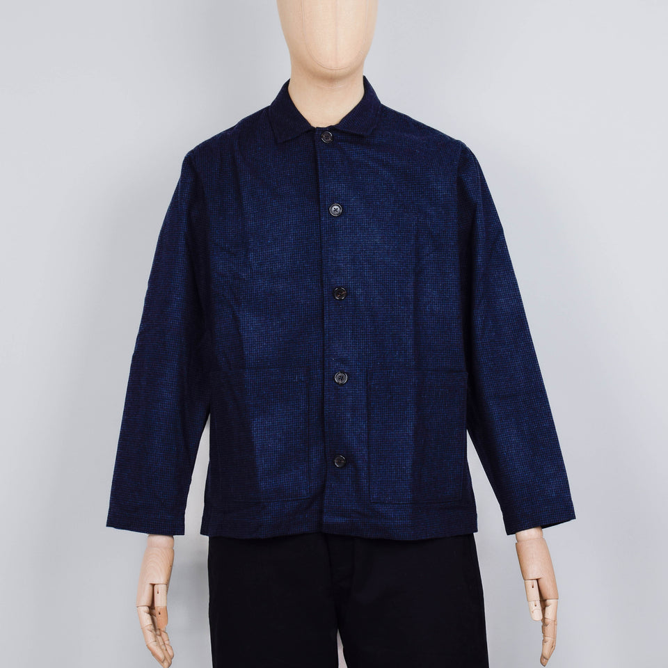 Universal Works Easy Overshirt Brushed Bari - Navy