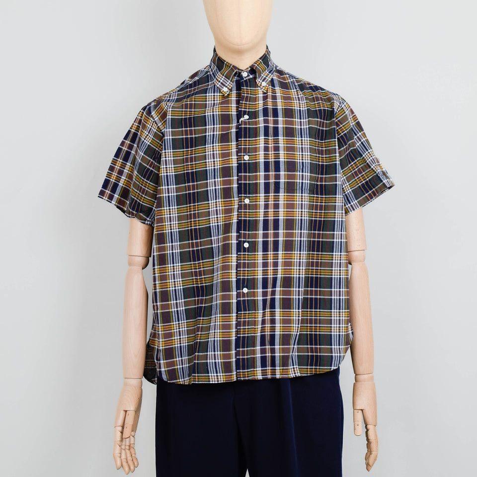 Beams Plus B.D. Classic Fit Madras Shirt - Brown
