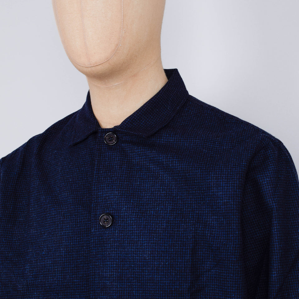 Universal Works Easy Overshirt Brushed Bari - Navy