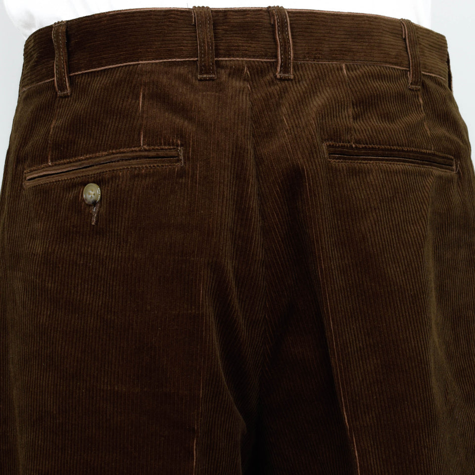 Beams Plus 2 Pleats Corduroy - Golden Brown