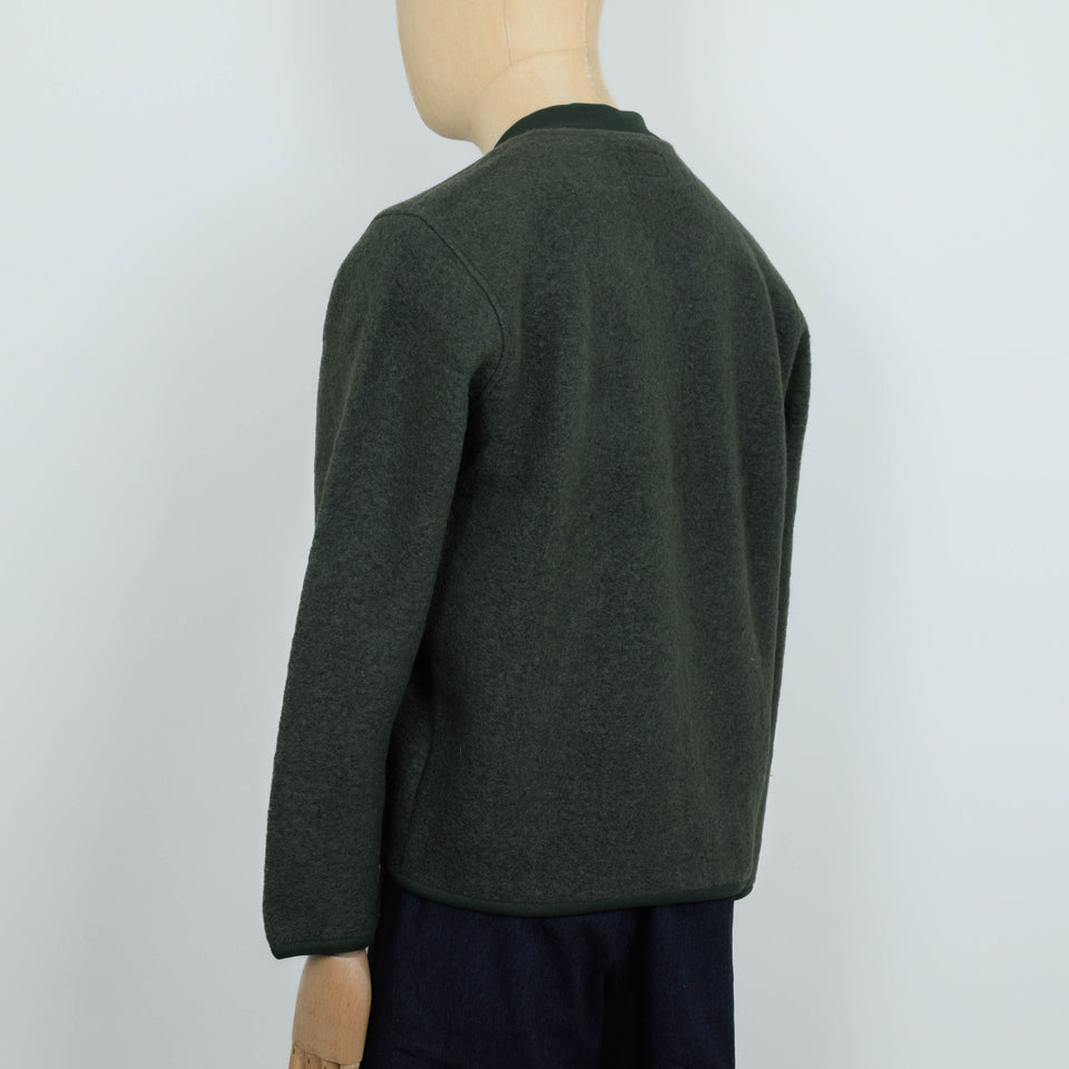 Universal Works Wool Fleece Zip Bomber Jacket - Olive