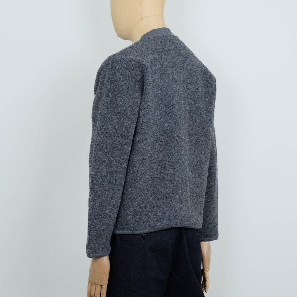 Universal Works Wool Fleece Zip Bomber Jacket - Grey Marl