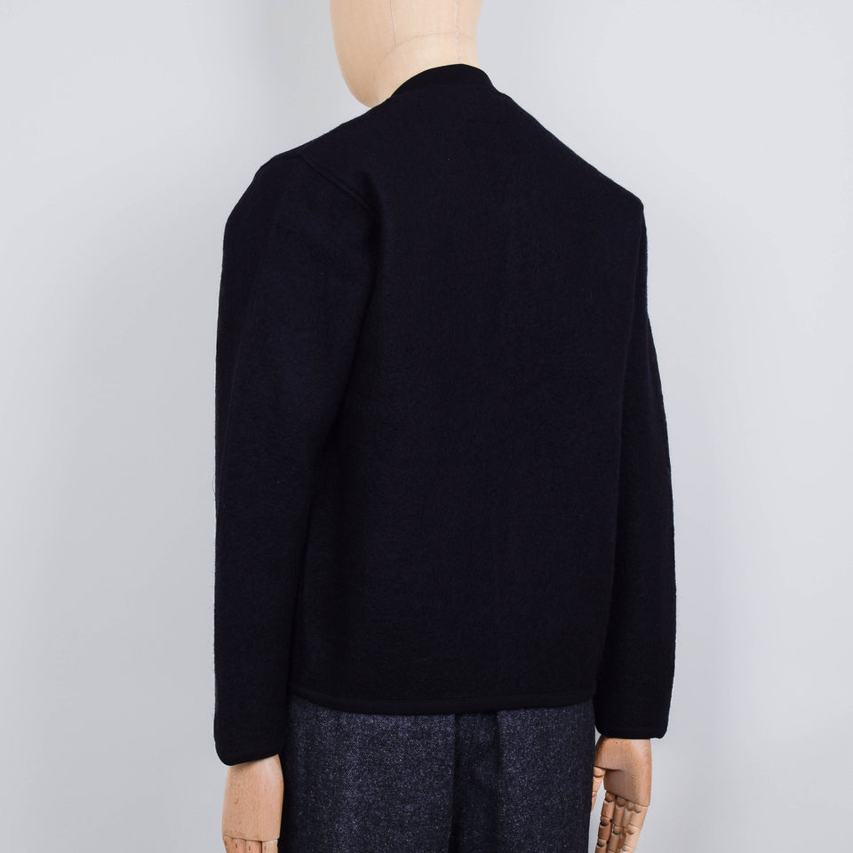 Universal Works Wool Fleece Zip Bomber Jacket - Black