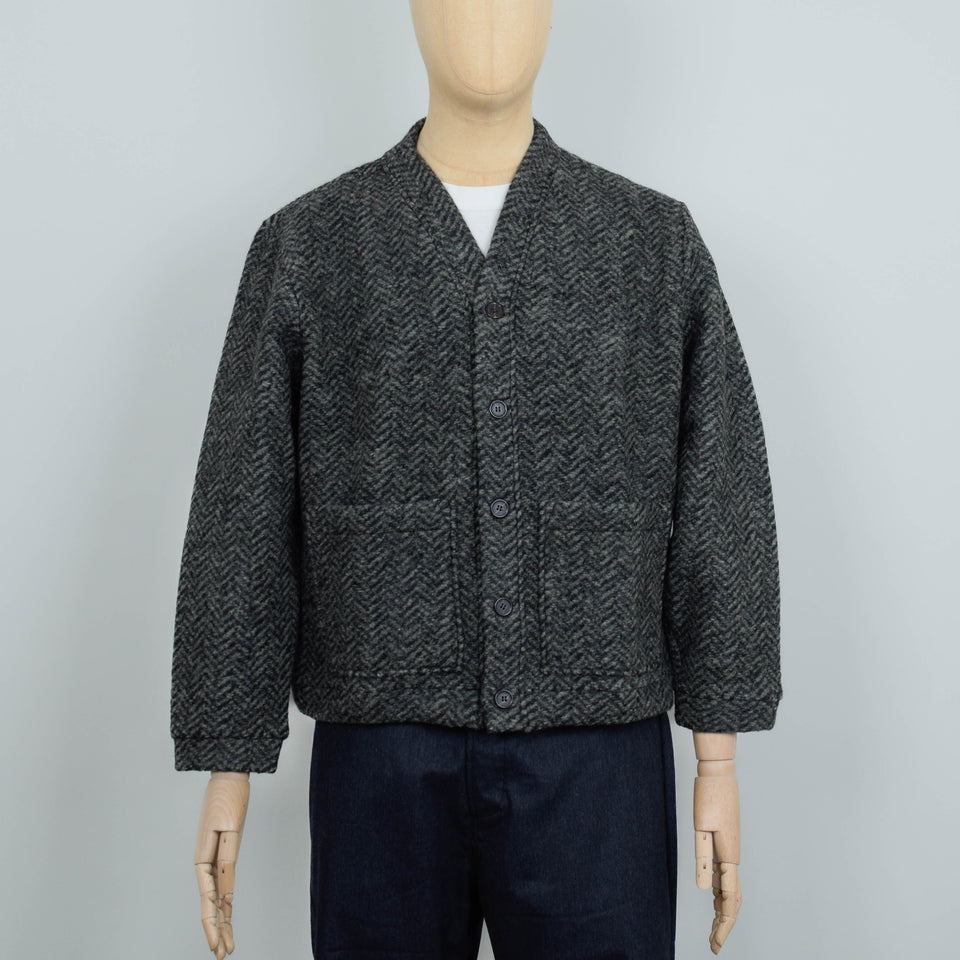 Universal Works Advance Cardigan Raven Fleece - Olive